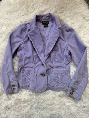 Y2K Style & Co lavender purple corduroy blazer jacket button up size small